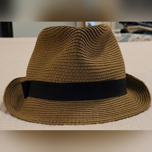 Ann Taylor Hat . Brown with Black Accent Band/ Bow.